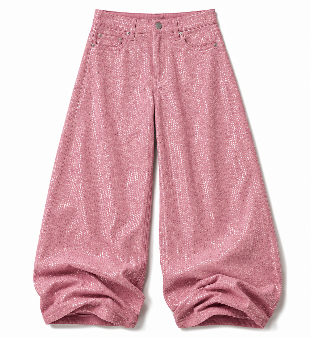 BAGGY PINK SEQUIN LAYERD PANTS